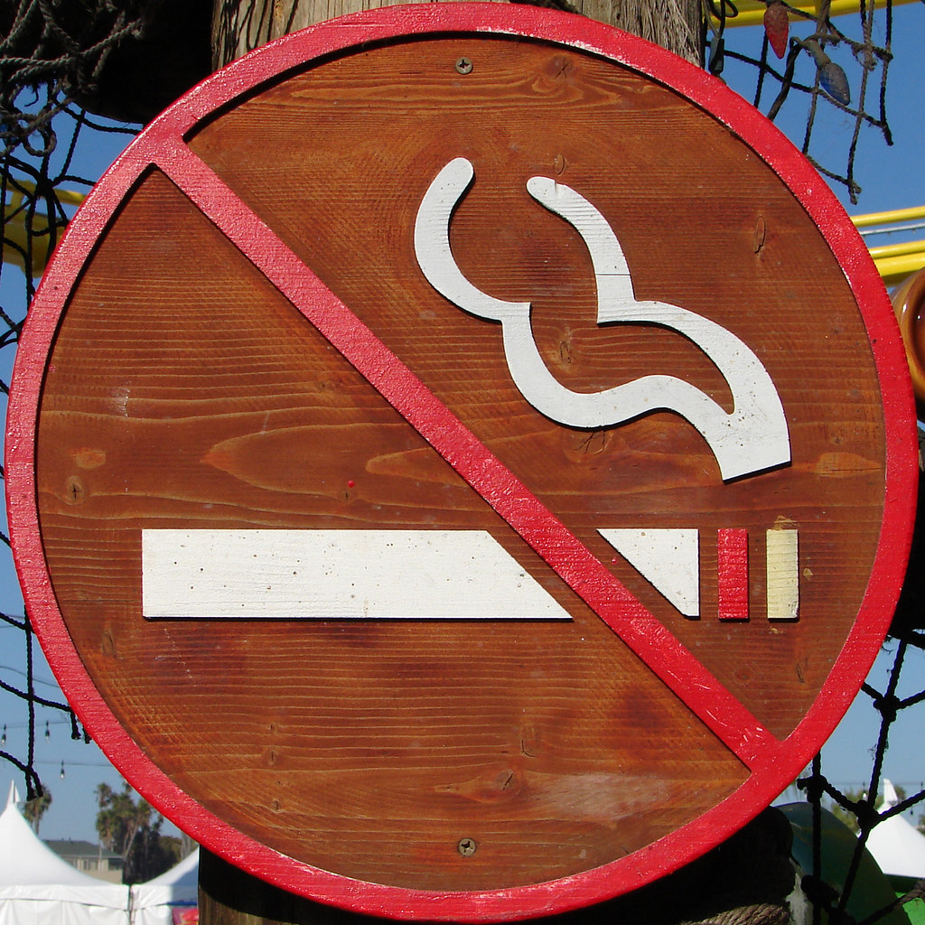 Wooden No Smoking Squircle