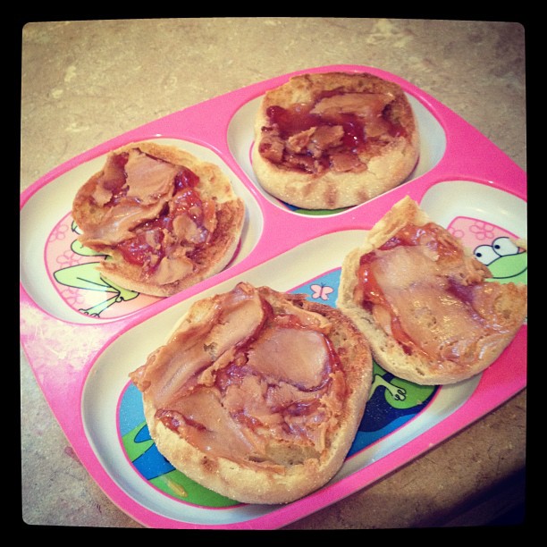 Mid-Atlantic Cuisine. PB&J on English Muffins.