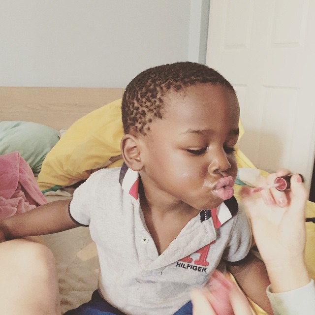 😎😂😂😂lip gloss for hunter the  baby