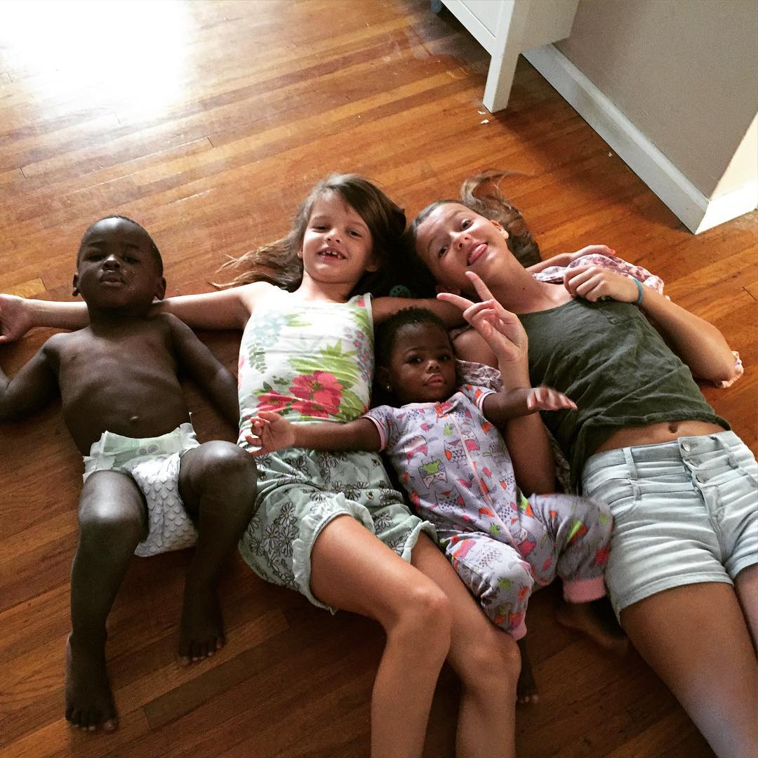 Pile of kids.