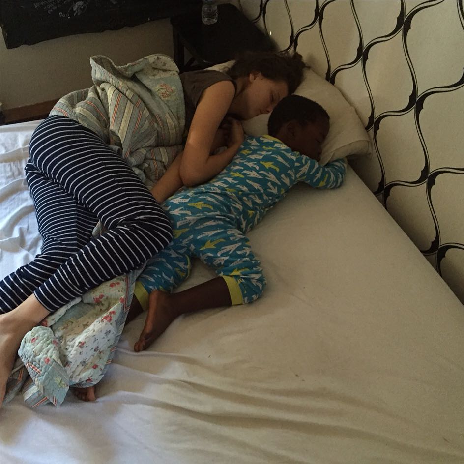 Sharing a bed the hunter way.