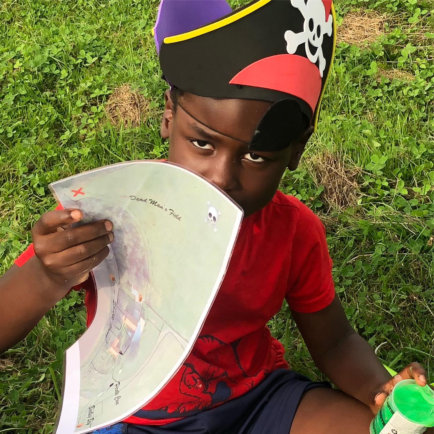 We buried our treasure but some little pirates found the map and dug it up.